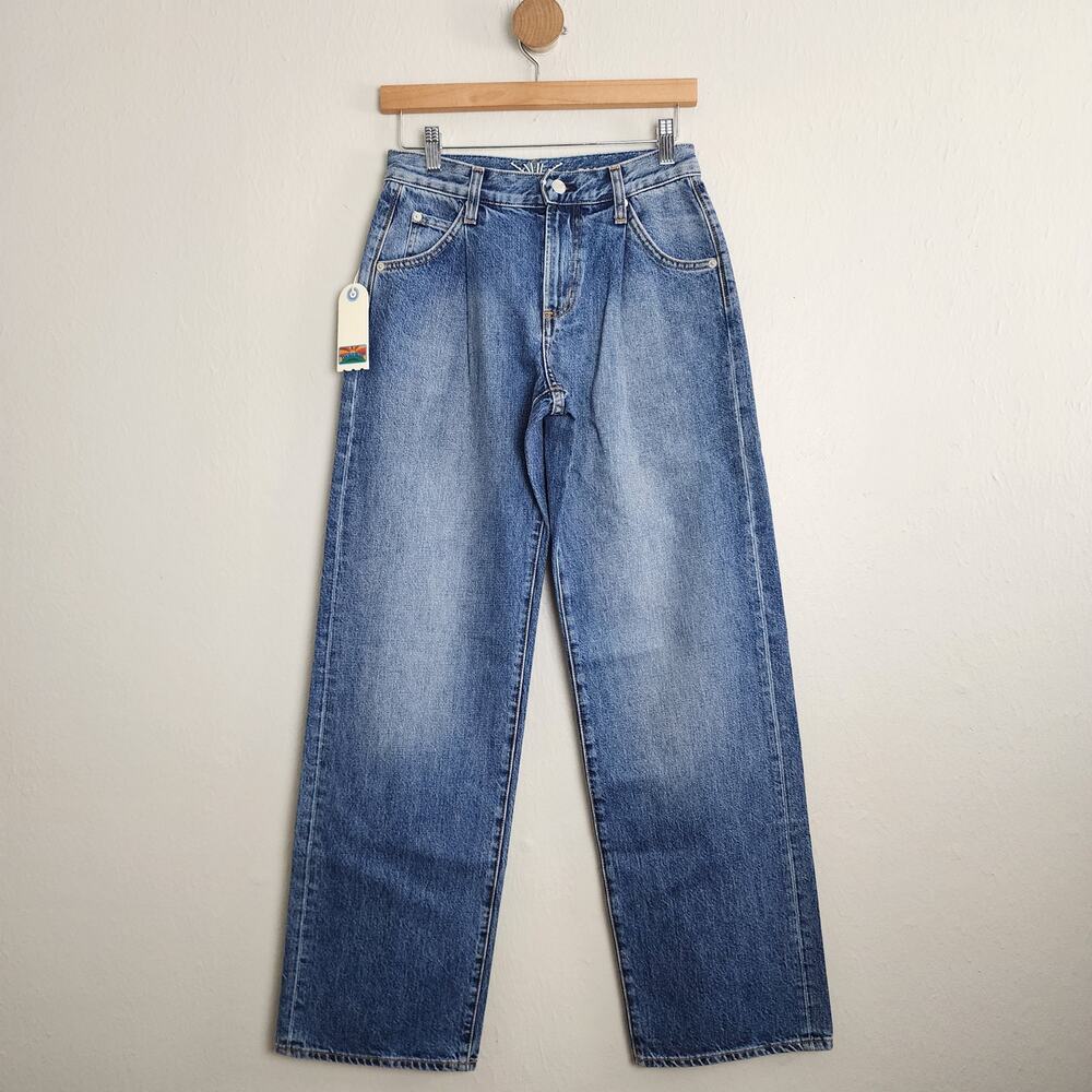 NEW Daily Blue Adriano Goldshmied Love Pleated High Waisted Jean Storm 26